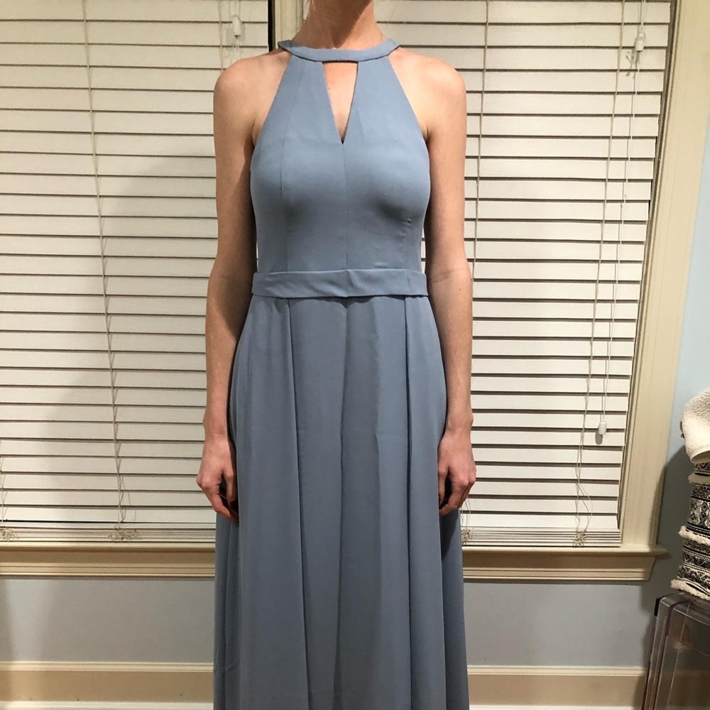 Blue Azazie Dress; never worn; Size “C” Fits like 2-4.